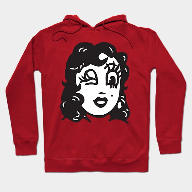 winking woman Hoodie by lavdog